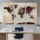 World Map Canvas Triptych – Colorful Global Wall Art for by MyGreatCanvas | Canvas Wall Art Prints | Photo Prints & Wall Decor