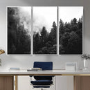Black White Forest Wall Art Canvas Print, Misty Pine Tree by MyGreatCanvas | Canvas Wall Art Prints | Photo Prints & Wall Decor