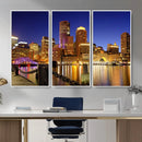 Boston Wall Art Canvas Print, Boston City Downtown Night by MyGreatCanvas | Canvas Wall Art Prints | Photo Prints & Wall Decor