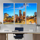 Boston Wall Art Canvas Print, Boston City Downtown Night by MyGreatCanvas | Canvas Wall Art Prints | Photo Prints & Wall Decor