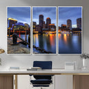 Boston Wall Art Canvas Print, Boston City Downtown Night by MyGreatCanvas | Canvas Wall Art Prints | Photo Prints & Wall Decor