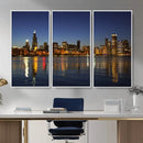Chicago Wall Art Canvas Print - Chicago City Downtown Night by MyGreatCanvas | Canvas Wall Art Prints | Photo Prints & Wall Decor