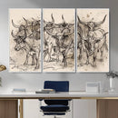 Abstract Cow Longhorn Wall Art Canvas Print for Cabin Decor by MyGreatCanvas | Canvas Wall Art Prints | Photo Prints & Wall Decor