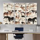 Wild Horses Wall Art Canvas Print - Abstract Farm Longhorn by MyGreatCanvas | Canvas Wall Art Prints | Photo Prints & Wall Decor