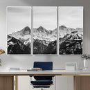 Black and White Mountain Wall Art Canvas Print, Snowy Alpine by MyGreatCanvas | Canvas Wall Art Prints | Photo Prints & Wall Decor