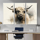 Abstract Highland Cow Wall Art Canvas Print, Rustic Farm by MyGreatCanvas | Canvas Wall Art Prints | Photo Prints & Wall Decor