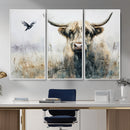 Abstract Highland Cow Animal Wall Art Canvas Print by MyGreatCanvas | Canvas Wall Art Prints | Photo Prints & Wall Decor