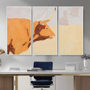 Minimal Longhorn Bull Wall Art Canvas Print, Neutral Western by MyGreatCanvas | Canvas Wall Art Prints | Photo Prints & Wall Decor