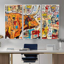 Basquiat Style Bull Graffiti Wall Art Canvas Print, Street by MyGreatCanvas | Canvas Wall Art Prints | Photo Prints & Wall Decor