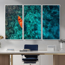 Turquoise Ocean Boat Wall Art Canvas Print by MyGreatCanvas | Canvas Wall Art Prints | Photo Prints & Wall Decor
