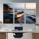 Coastal Fishing Boats Wall Art Canvas Print, Sunset Beach by MyGreatCanvas | Canvas Wall Art Prints | Photo Prints & Wall Decor