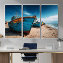 Coastal Fishing Boats Wall Art Canvas Print, Sunset Beach by MyGreatCanvas | Canvas Wall Art Prints | Photo Prints & Wall Decor