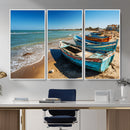 Coastal Fishing Boats Wall Art Canvas Print, Sunset Beach by MyGreatCanvas | Canvas Wall Art Prints | Photo Prints & Wall Decor