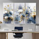 Large Abstract Flowers Wall Art Canvas Print – Gold and Blue by MyGreatCanvas | Canvas Wall Art Prints | Photo Prints & Wall Decor
