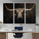 Vintage Longhorn Bull Wall Art Canvas Print – Rustic Western by MyGreatCanvas | Canvas Wall Art Prints | Photo Prints & Wall Decor