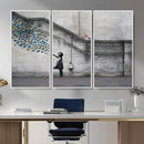 Banksy Girl with Butterflies Street Art Wall Art Canvas by MyGreatCanvas | Canvas Wall Art Prints | Photo Prints & Wall Decor