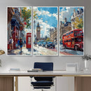 London Street Canvas Wall Art — Big Ben Red Bus Print | Oil by MyGreatCanvas | Canvas Wall Art Prints | Photo Prints & Wall Decor