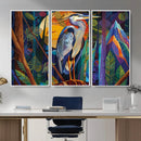 Colorful Heron Wall Art Canvas Print Tropical Bird Abstract by MyGreatCanvas | Canvas Wall Art Prints | Photo Prints & Wall Decor