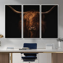 Highland Cow Wall Art Canvas Print – Moody Dark Rustic by MyGreatCanvas | Canvas Wall Art Prints | Photo Prints & Wall Decor