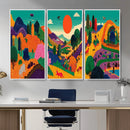 Colorful Japanese Landscape Print: Maximalist Panoramic Wall by MyGreatCanvas | Canvas Wall Art Prints | Photo Prints & Wall Decor