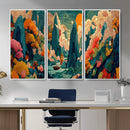 Colorful Japanese Landscape Print: Maximalist Panoramic Wall by MyGreatCanvas | Canvas Wall Art Prints | Photo Prints & Wall Decor