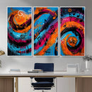 Geometric Abstract Wall Art Canvas Print, Orange Blue by MyGreatCanvas | Canvas Wall Art Prints | Photo Prints & Wall Decor