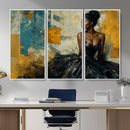 Elegant Woman Canvas Wall Art — Black Gold Gown Fashion by MyGreatCanvas | Canvas Wall Art Prints | Photo Prints & Wall Decor