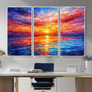 Colorful Knife Ocean Sunset Canvas — Orange Pink Teal by MyGreatCanvas | Canvas Wall Art Prints | Photo Prints & Wall Decor