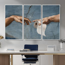 Funny Bathroom Canvas Wall Art, Michelangelo Creation of by MyGreatCanvas | Canvas Wall Art Prints | Photo Prints & Wall Decor