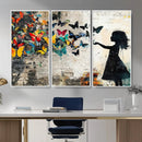 Banksy Butterfly Girl Wall Art Canvas Print, Framed Street by MyGreatCanvas | Canvas Wall Art Prints | Photo Prints & Wall Decor
