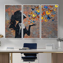 Urban Banksy Butterfly Girl Wall Art Canvas Print, Framed by MyGreatCanvas | Canvas Wall Art Prints | Photo Prints & Wall Decor