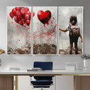Girl Graffiti Wall Art Canvas Print, Red Balloon Heart by MyGreatCanvas | Canvas Wall Art Prints | Photo Prints & Wall Decor