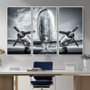 Propeller Plane Wall Art Canvas Print, Black and White by MyGreatCanvas | Canvas Wall Art Prints | Photo Prints & Wall Decor