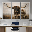 Longhorn Bull Wall Art Canvas Print, Western Farmhouse by MyGreatCanvas | Canvas Wall Art Prints | Photo Prints & Wall Decor