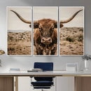 Texas Longhorn Bull Wall Art Canvas Print, Western Farmhouse by MyGreatCanvas | Canvas Wall Art Prints | Photo Prints & Wall Decor