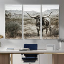 Texas Longhorn Bull Wall Art Canvas Print, Western Farmhouse by MyGreatCanvas | Canvas Wall Art Prints | Photo Prints & Wall Decor