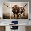 Texas Longhorn Canvas Wall Art Western Bull Desert Moody by MyGreatCanvas | Canvas Wall Art Prints | Photo Prints & Wall Decor
