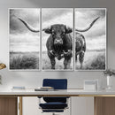 Texas Longhorn Canvas Wall Art Western Bull Desert Moody by MyGreatCanvas | Canvas Wall Art Prints | Photo Prints & Wall Decor