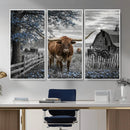 Texas Longhorn Canvas Wall Art, Rustic Farm Barn Bluebonnet by MyGreatCanvas | Canvas Wall Art Prints | Photo Prints & Wall Decor