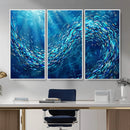School of Fish Canvas Print | Blue Ocean Underwater Wall Art by MyGreatCanvas | Canvas Wall Art Prints | Photo Prints & Wall Decor