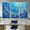 School of Fish Canvas Print | Blue Ocean Underwater Wall Art by MyGreatCanvas | Canvas Wall Art Prints | Photo Prints & Wall Decor