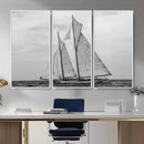 Vintage Sailboat Wall Art Canvas Print, Black and White by MyGreatCanvas | Canvas Wall Art Prints | Photo Prints & Wall Decor
