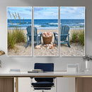 Large Beach Canvas Wall Art Coastal Adirondack Chairs Ocean by MyGreatCanvas | Canvas Wall Art Prints | Photo Prints & Wall Decor