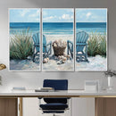 Beach Canvas Wall Art Coastal Adirondack Chairs Ocean by MyGreatCanvas | Canvas Wall Art Prints | Photo Prints & Wall Decor