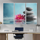 Zen Canvas Wall Art Lotus Flower Stacked Stones Teal Spa by MyGreatCanvas | Canvas Wall Art Prints | Photo Prints & Wall Decor