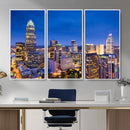 Charlotte Skyline Canvas Wall Art Print – North Carolina Cityscape Photography Print by MyGreatCanvas | Canvas Wall Art Prints | Photo Prints & Wall Decor