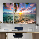 Hawaii Beach Sunset Canvas Wall Art Print, Tropical Ocean Landscape Artwork, Palm Tree Coastal Decor for Living Room Bedroom by MyGreatCanvas | Canvas Wall Art Prints | Photo Prints & Wall Decor