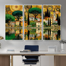 Gustav Klimt Golden Cityscape Wall Art Canvas Print,