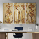 Mexican Folk Art Canvas Wall Art, Charro Poncho Sombrero Painting Print, Neutral Beige Boho Decor, Southwestern Impasto Style, Living Room Art by MyGreatCanvas | Canvas Wall Art Prints | Photo Prints & Wall Decor