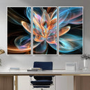 Fractal Lotus Canvas Wall Art, Blue Orange Glowing Flower Abstract Print, Modern Zen Meditation Room Decor, Ethereal Digital Art, Living Room by MyGreatCanvas | Canvas Wall Art Prints | Photo Prints & Wall Decor